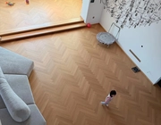 300 sqm of continuous herringbone floors